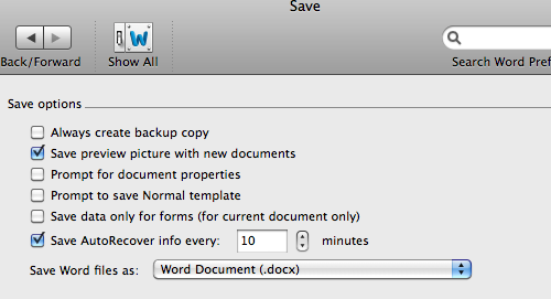 word document recovery on mac