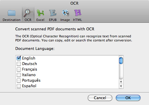 enable OCR