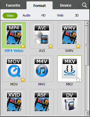 set output format